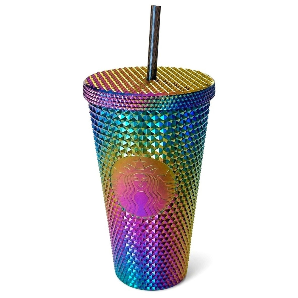 Starbucks Oil Slick Rainbow Studded Tumbler 16oz NWT Halloween 2023 Cold Cup